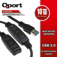 Qport Q-Uz3100 Usb 3.0 Aktif Uz. Kab.Repeaterlı 10Mt
