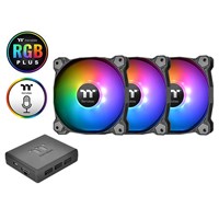 THERMALTAKE 12cm Pure Plus 12 RGB CL-F063-PL12SW-A Siyah 18x LED RGB 3lü Kasa Fanı Kiti 6pin Hız Kontrollü