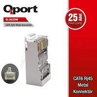 Qport Q-J625m Cat6 Metal Rj45 Konnektör 25Li