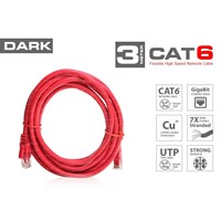 Dark Dk-Cb-Nt6u300r 3Mt Utp Cat6 Patch Kablo Kırmızı Awg24/7