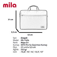 Classone Mıla Ml-T404 Empoli 15.6 Laptop Çantası-Gri