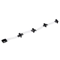 SilverStone Molex to 4 x SATA Uzatma Çoklayıcı Örgülü Beyaz Kablo SST-PP07-BTSW