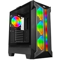 POWERBOOST VK-Z002B 4-ARGB RING FANLI GAMING MID-TOWER PC KASASI