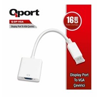 QPORT Q-DP-VGA 0.15metre DP-VGA D Görüntü Adaptörü Siyah 1080p