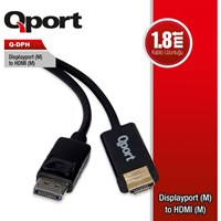 QPORT Q-DPH 1.8metre DP-HDMI Görüntü Kablosu