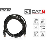 Dark Dk-Cb-Nt6u300b 3Mt Utp Cat6 Patch Kablo Sıyah Awg24/7