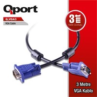 QPORT Q-VGA3 3metre VGA Görüntü Kablosu