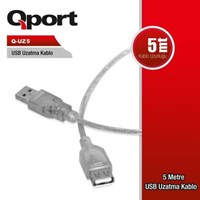 QPORT 5metre Q-UZ5 USB 2.0 Uzatma Kablosu