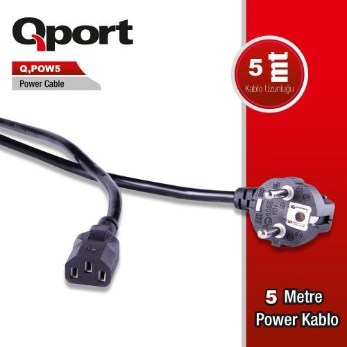 QPORT Q-POW5 0.75mm 5metre Power Kablosu