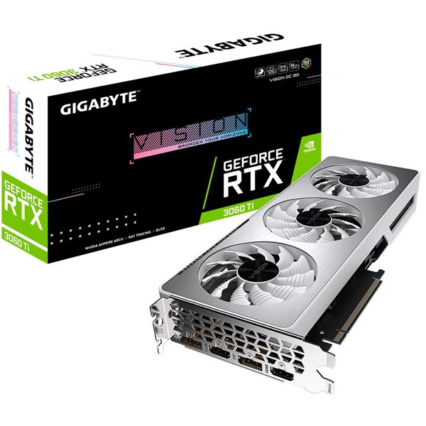 GIGABYTE 8GB RTX3060TI VISION GV-N306TVISION OC-8GD GDDR6 HDMI-DP PCIE 4.0