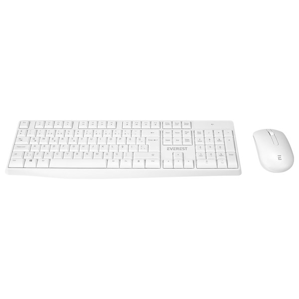 Everest KM-7500 Beyaz Kablosuz Q Multimedia Klavye  Mouse Set