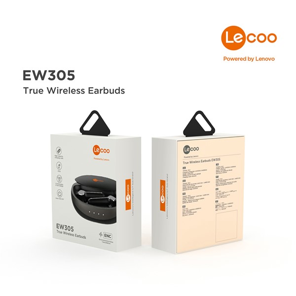 LENOVO LECOO EW305 Bluetooth Siyah Şarj Kutulu TWS Kulak İçi Mikrofonlu Kulaklık