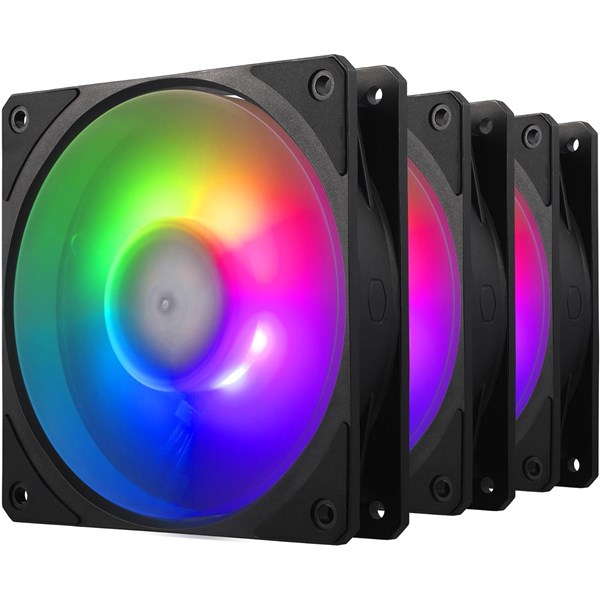 COOLERMASTER MOBIUS 120P MFZ-M2DN-243P2-R1 120mm ARGB Kasa Fan Kiti  ARGB Kontrol Üniteli 3-lü paket