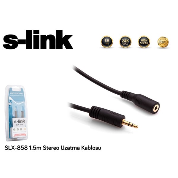 S-link SLX-858 1.5m Stereo Uzatma Kablosu
