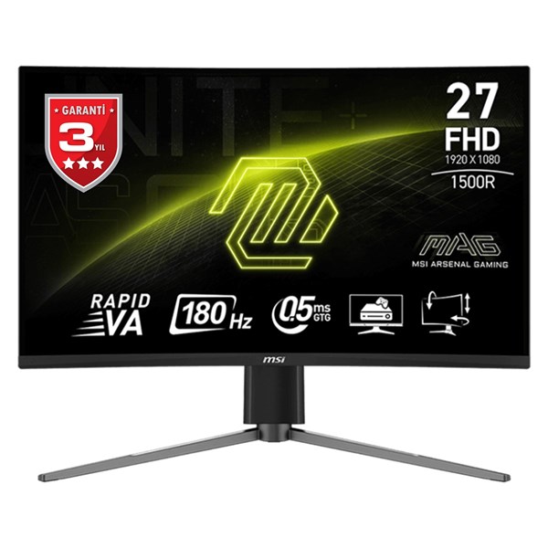 MSI 27 RAPID VA MAG 27C6PF 0.5MS 180HZ HDMI-DP KAVISLI GAMING MONİTÖR 