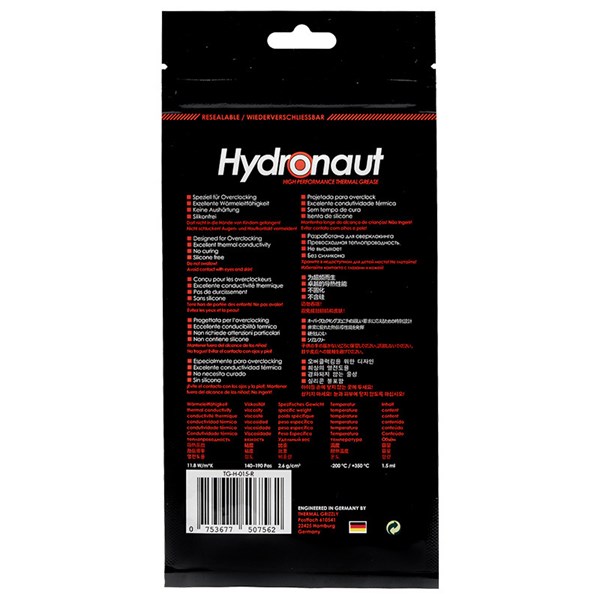 Thermal Grizzly Hydronaut 11.8W 3.9gr Üstün Performanslı Termal Macun TG-H-015-R