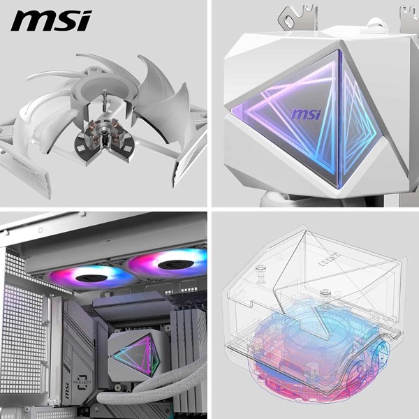 MSI 240MM MAG CORELIQUID I240 RGB AM5-1700P SIVI SOĞUTMALI İŞLEMCİ FANI BEYAZ