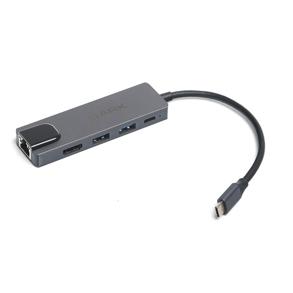 DARK DK-AC-U31X46 Type-C to Ethernet / HDMI / USB 3.0 - USB 2.0 / USB-C PD 65W Macbook Pro/Air  Notebook/Ultrabook için Port Çoklayıcı HUB