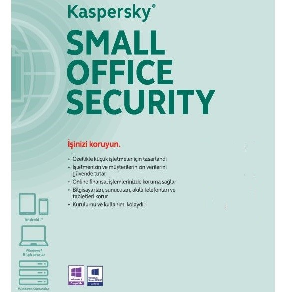 KASPERSKY Small Office Security 1yıl 2server  15kullanıcı  15 mobil cihaz