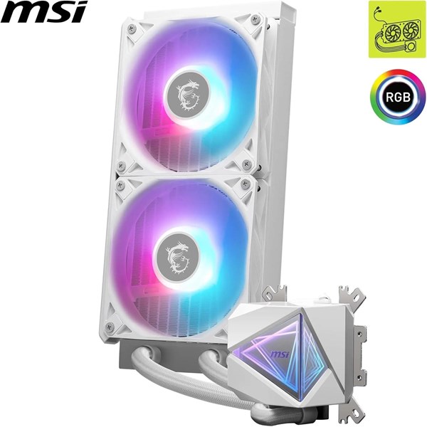 MSI 240MM MAG CORELIQUID I240 RGB AM5-1700P SIVI SOĞUTMALI İŞLEMCİ FANI BEYAZ