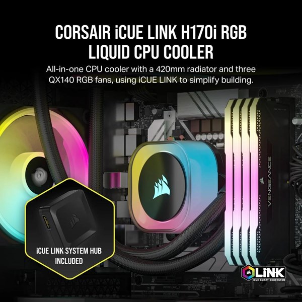 CORESAIR 420MM H470i CW-9061004-WW RGB AM5-1700P SIVI SOĞUTMALI İŞLEMCİ FANI