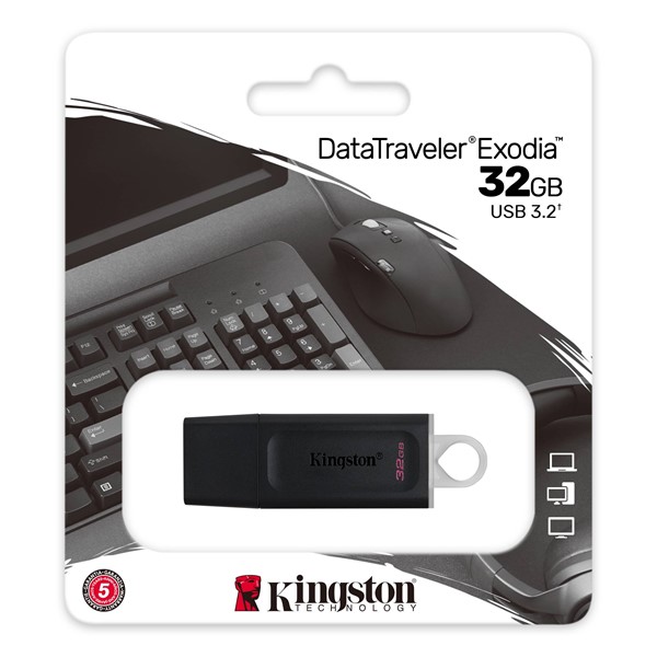 KINGSTON 32GB USB 3.2 Exodia DTX/32GB Siyah Taşınabilir Bellek