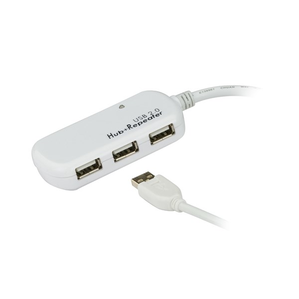 ATEN ATEN-UE2120H 12 m 4 bağlantı noktalı USB 2.0 Uzatma Kablosu 60 mye kadar zincirleme 