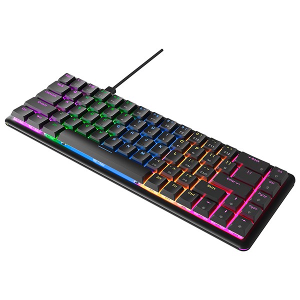 Rampage REBEL Siyah Low Profile BLUE SWITCH Mekanik Gaming Oyuncu Klavye US Layout Rainbow