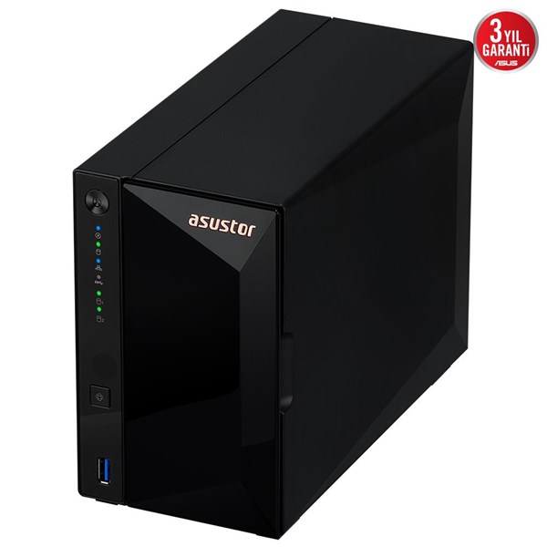 ASUSTOR AS3302T v2 REALTEK QC 2 GB RAM- 2-diskli Nas Server Disksiz