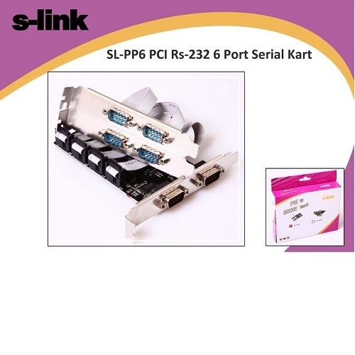 S-LINK SL-PP6 PCI 6port Serial RS232 Çevirici Kart