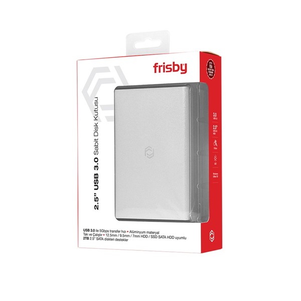FRISBY 2.5 USB 3.0 FHC-2585S Sata Alüminyum Harddisk Kutusu Siyah