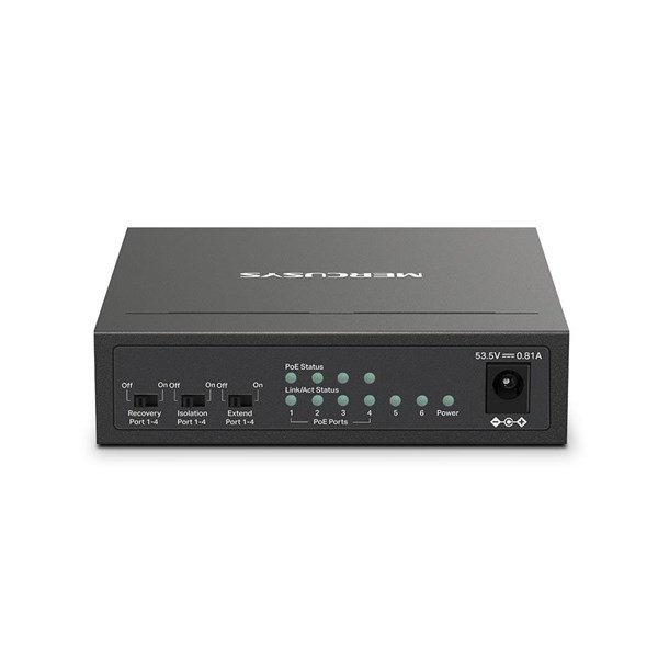 TP-LINK 6port MS106LP 10/100 YÖNETİLEMEZ 30W 4-PORT POE SWITCH