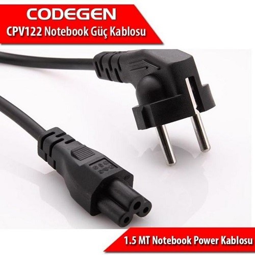 CODEGEN CPV122 3x0.75mm 1.5metre Notebook Power Kablosu