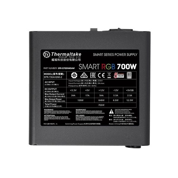 THERMALTAKE 700W 80 SMART RGB PS-SPR-0700NHSAWE-1 POWER SUPPLY