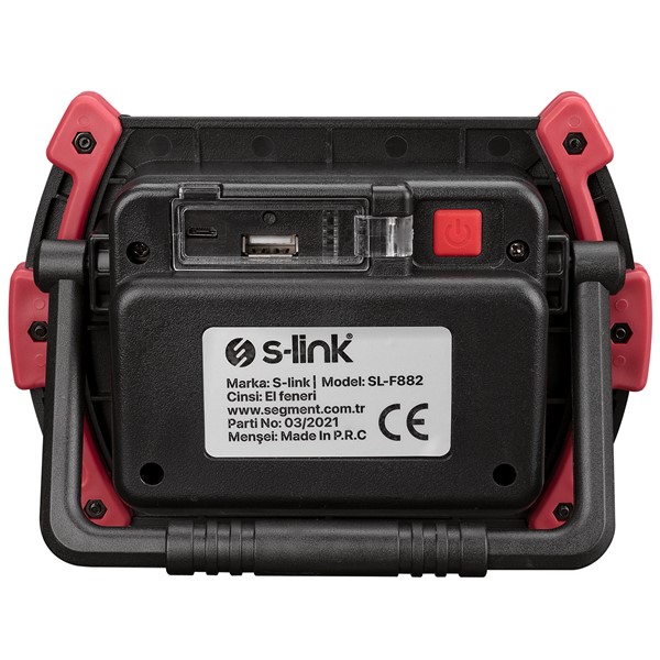 S-link SL-F882 10W Cob Ledli 4000mAh USB Şarjlı ve Power Bank Özellikli El Feneri
