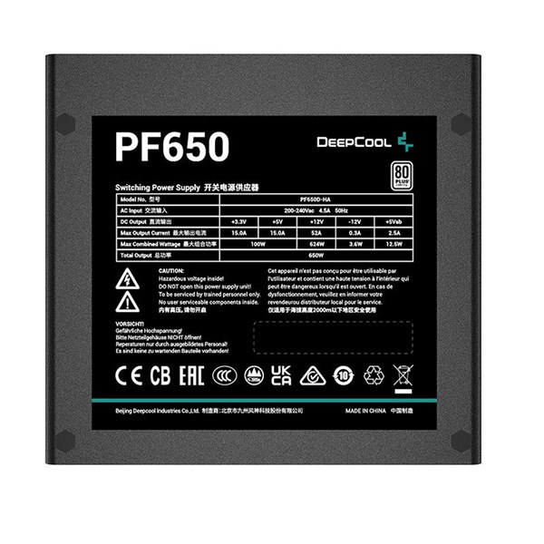 DEEPCOOL 650W 80 PF650 POWER SUPPLY