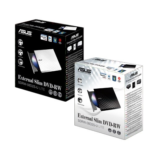 ASUS 8x SDRW-08D2S-U USB 2.0 Slim Harici DVD Yazıcı Siyah