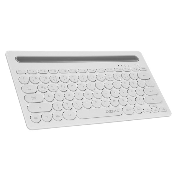Everest KB-BT84 Beyaz/Gri Bluetooth Ultra İnceŞarjlı Q Mac/Win/Android/Ios Uyumlu Kablosuz klavye