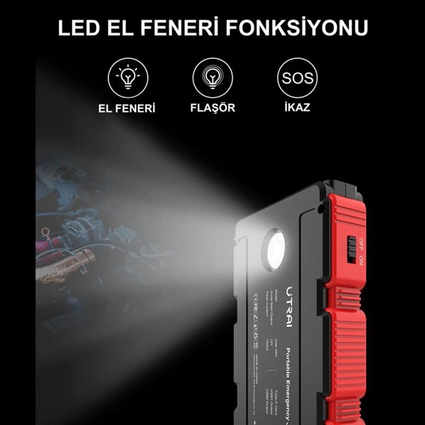 UTRAI Jstar Mini 13000mAh Jump Starter Taşınabilir Akü Takviye Kiti JS-MINI