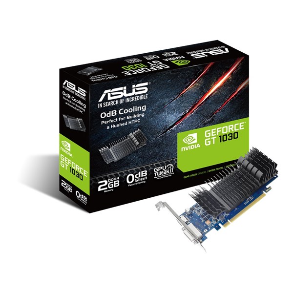 ASUS GT1030 2GB SL-2GD4-BRK DDR4 64bit HDMI DP PCIe 16X v3.0 Low Profile,Fansız
