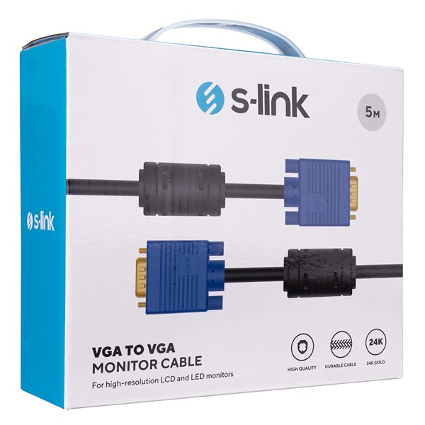 S-link SLX-176 x VGA M/M 5m Monitör Kablosu