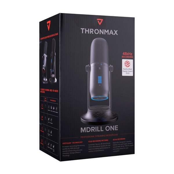 Thronmax M2 MDRILL ONE Siyah USB 48Khz 16Bit HD Stüdyo 4Tip Kayıt RGB 3,5mm Led Type-C Mikrofon