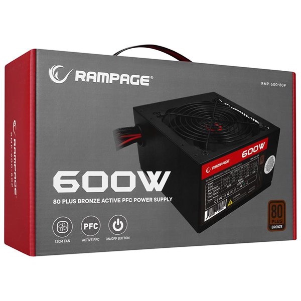 RAMPAGE 600W 80 RMP-600-80P POWER SUPPLY 