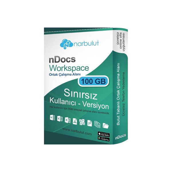 NARBULUT nDocs Workspace 100GB 1yıl basic support is included.