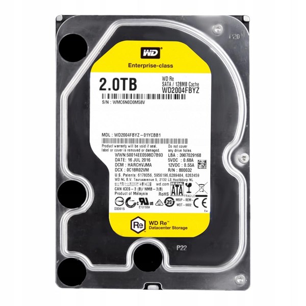 LENOVO 2TB 3.5 ULTRASTAR WD2004FBYZ 128MB 7200 RPM SATA-3 NAS VE GÜVENLİK DİSKİ