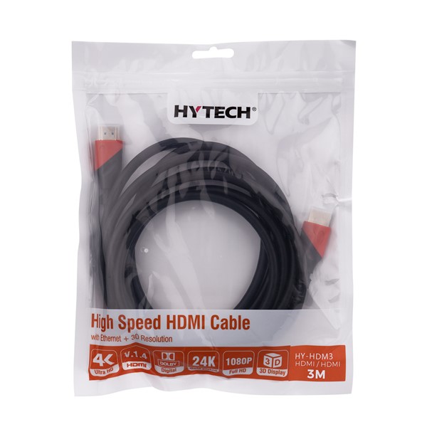 Hytech HY-HDM3 HDMI TO HDMI 3m Altın Uçlu 24K 1.4 Ver. 3D Kablosu