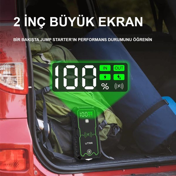 UTRAI JS-1 Pro 16000mAh Jump Starter Taşınabilir Akü Takviye Kiti   Taşıma Çantası JS-1-PRO