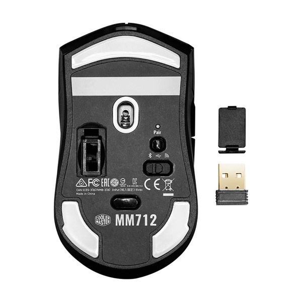 COOLERMASTER MM712 MM-712-KKOH1 Hibrit RGB Ultra Hafif 59gr Mat Siyah Optik Bluetooth ve kablolu Oyuncu Faresi