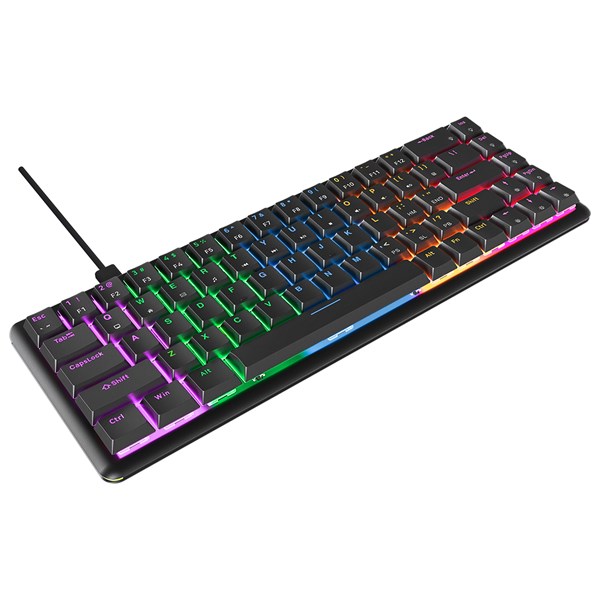 Rampage REBEL Siyah Low Profile RED SWITCH US Layout Rainbow Mekanik Gaming Oyuncu Klavye