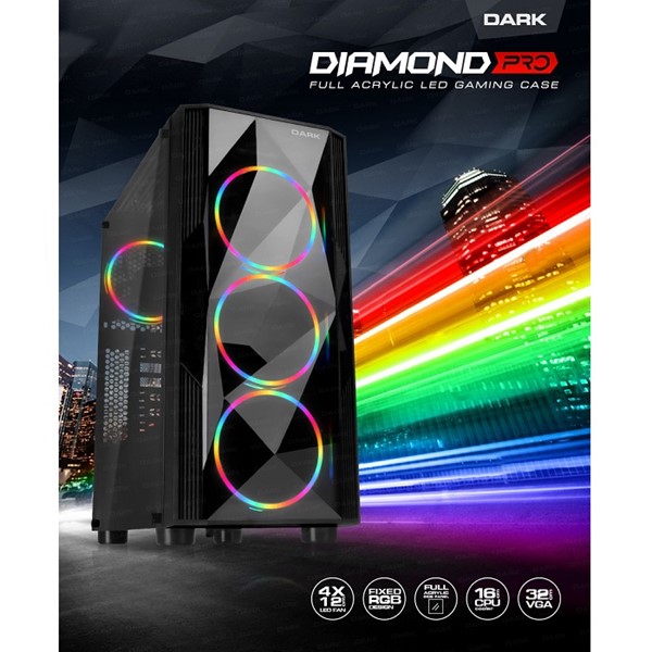 DARK DIAMOND PRO DKCHDIAMONDPRO580BR 500W 80  BRONZE Gaming Mid-Tower PC Kasası